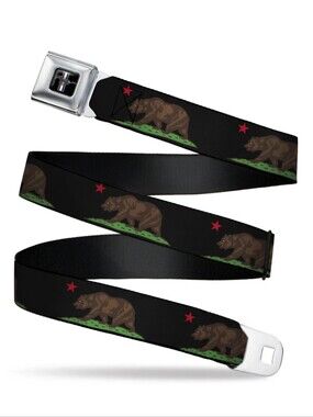 Buckle Down Ford Mustang Seatbelt Belt California Bear Adjustable 28"-46"